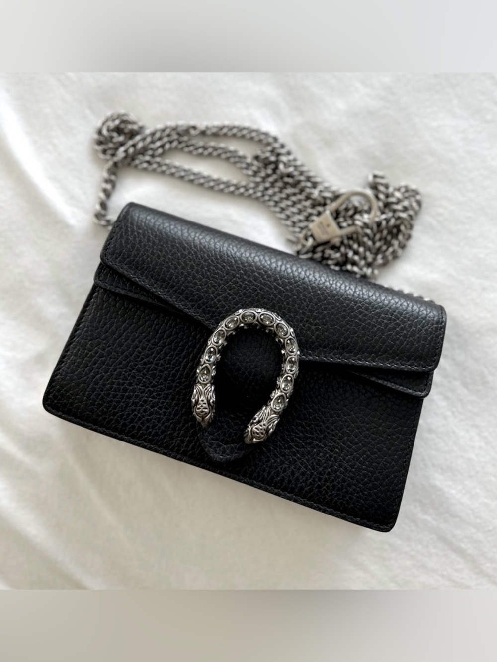 Authentic Gucci Dionysus Super Mini Black Leather Bag